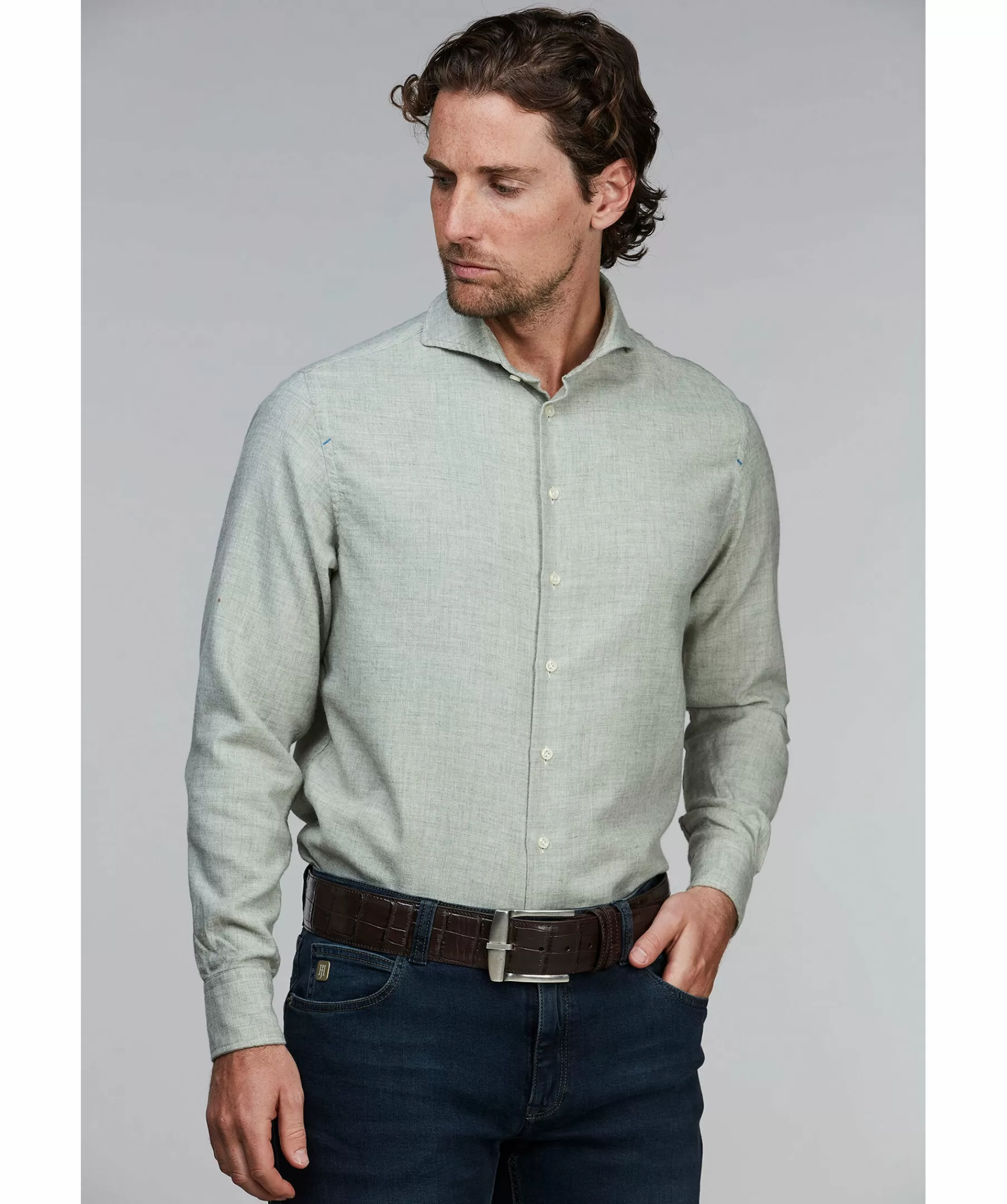 Hansen & Jacob Skjortor^Cotton/Wool Shirt