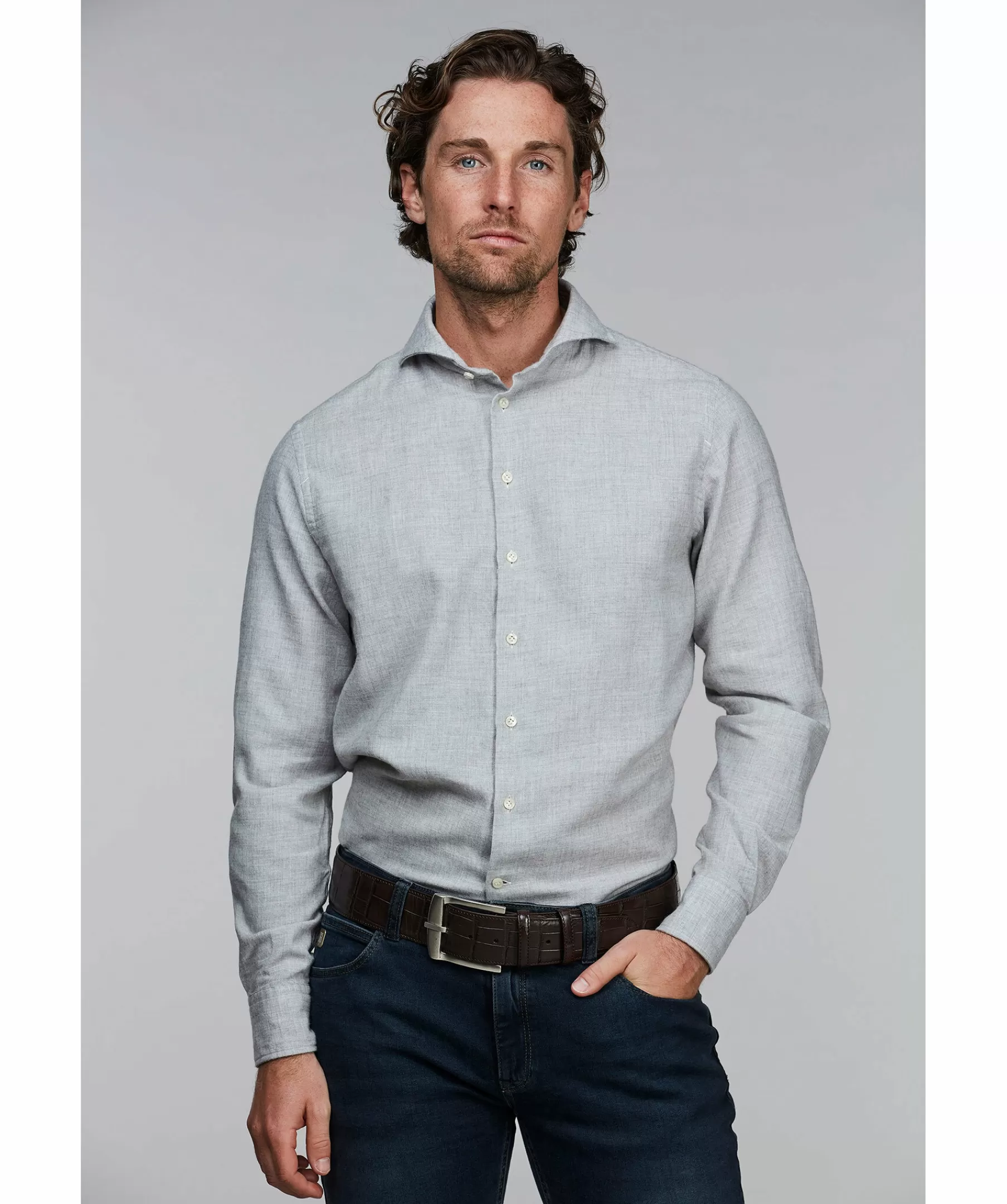 Hansen & Jacob Skjortor^Cotton/Wool Shirt