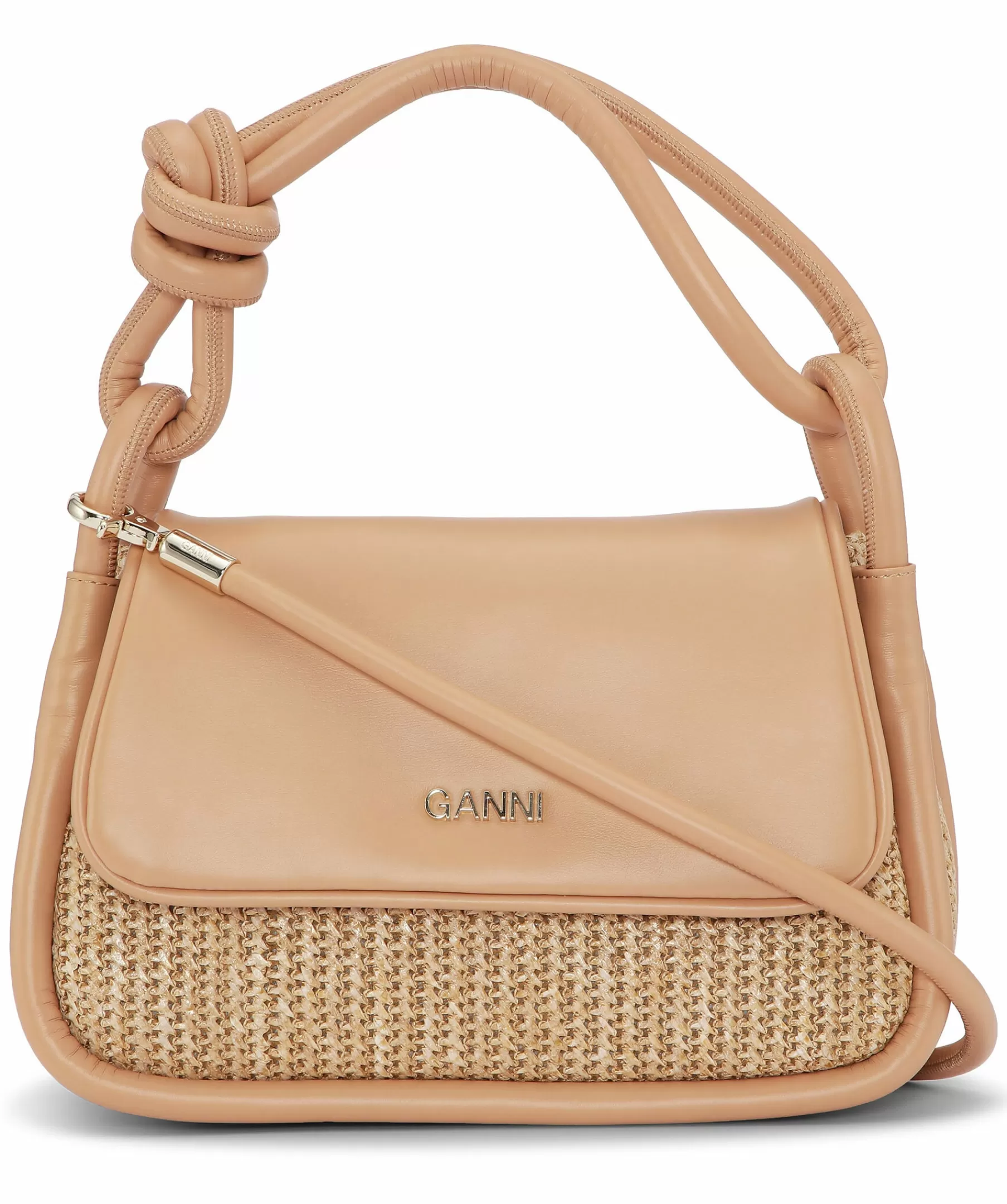 Ganni Handvaskor^Knot Flap Raffia Bag