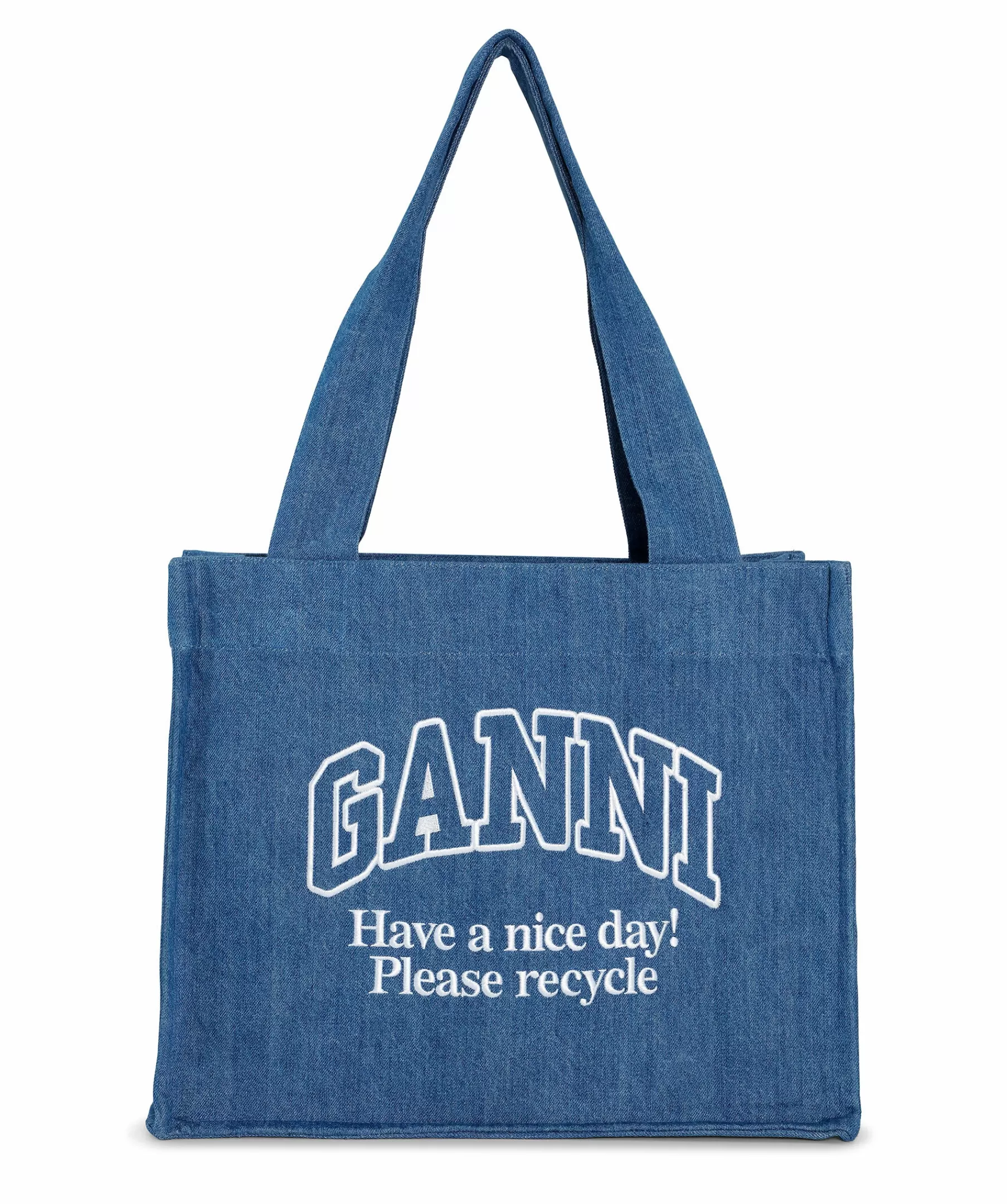 Ganni Tote Bags^Large Easy Shopper Denim