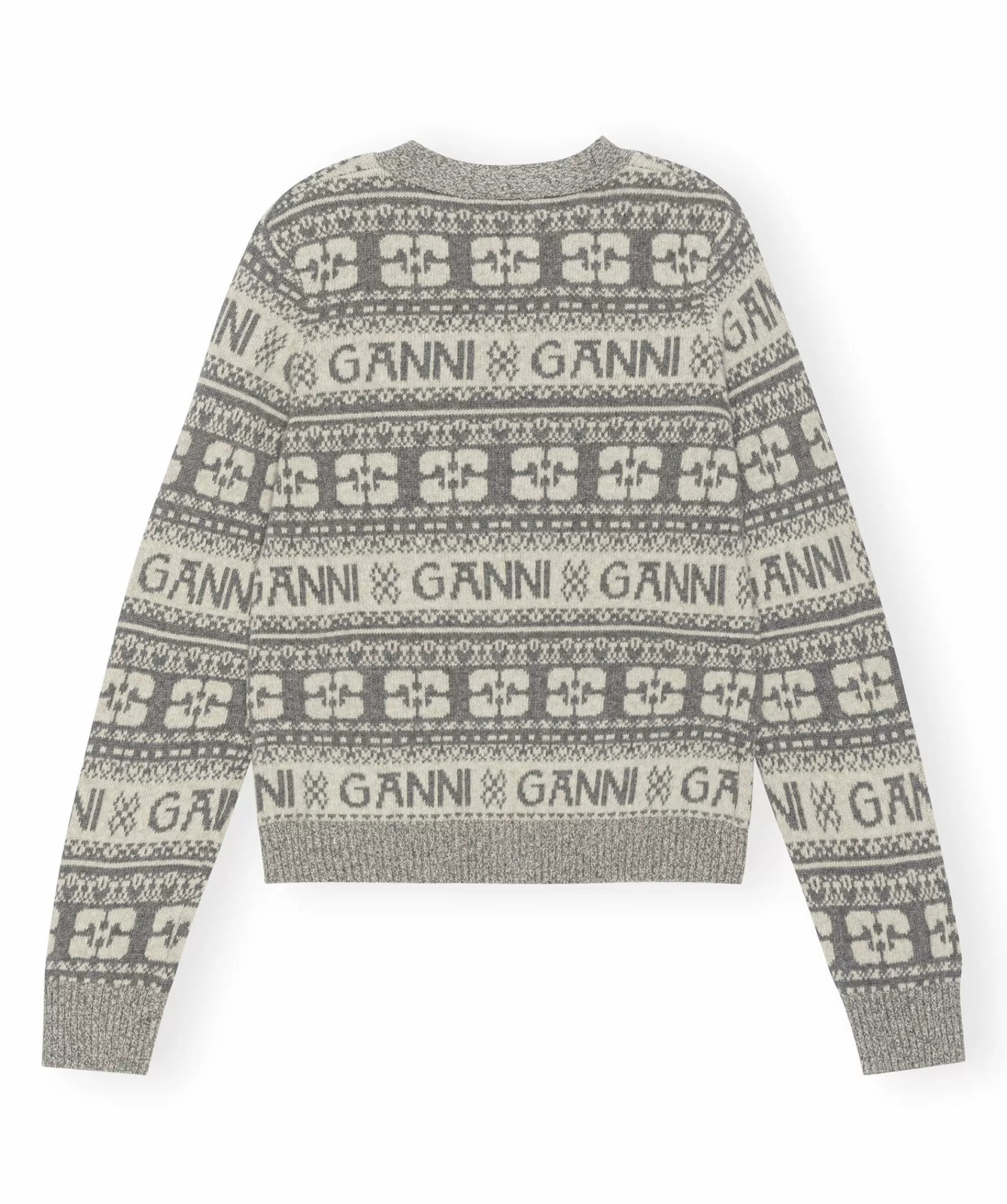 Ganni Tröjor & Hoodies^Logo Wool Mix Cardigan