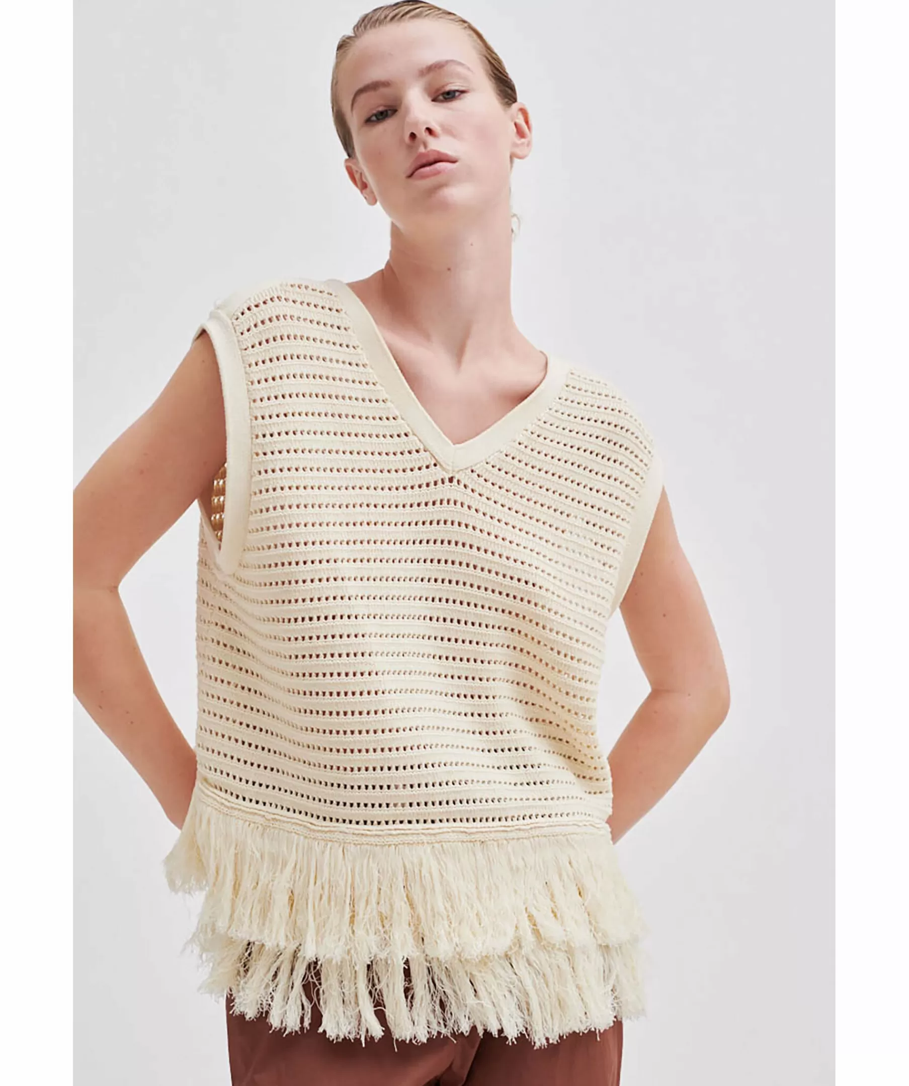 Second Female Blusar^Mantova Fringe Knit Top