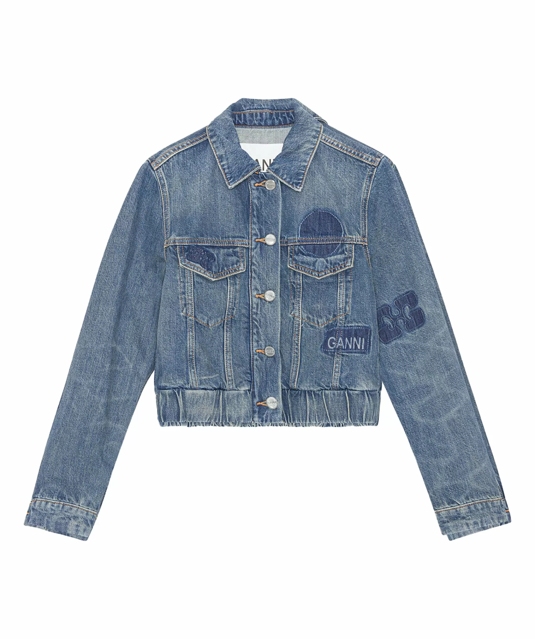 Ganni Jackor^Patch Denim Bomber Jacket