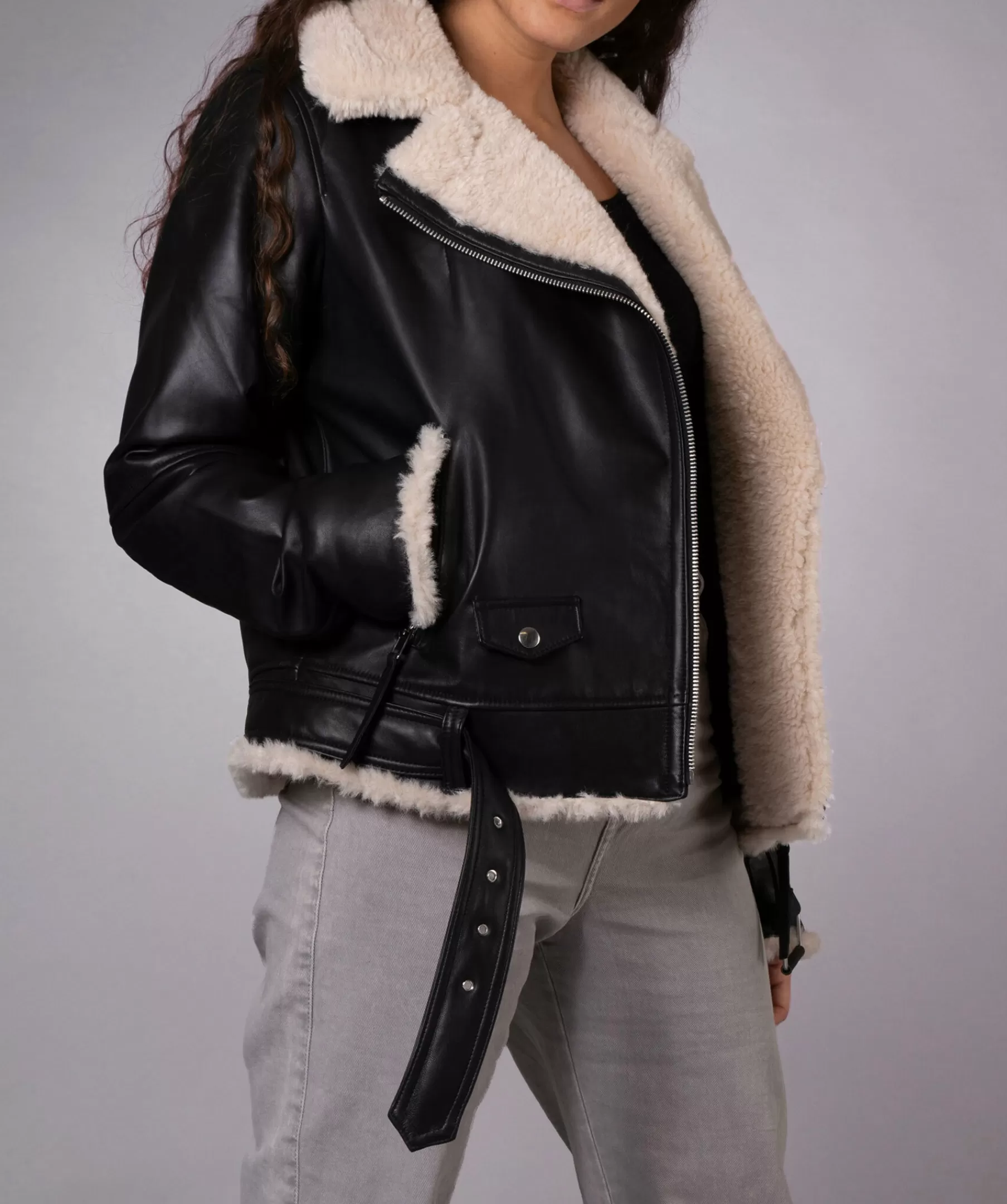 Jofama Jackor^Shearling Leather Biker