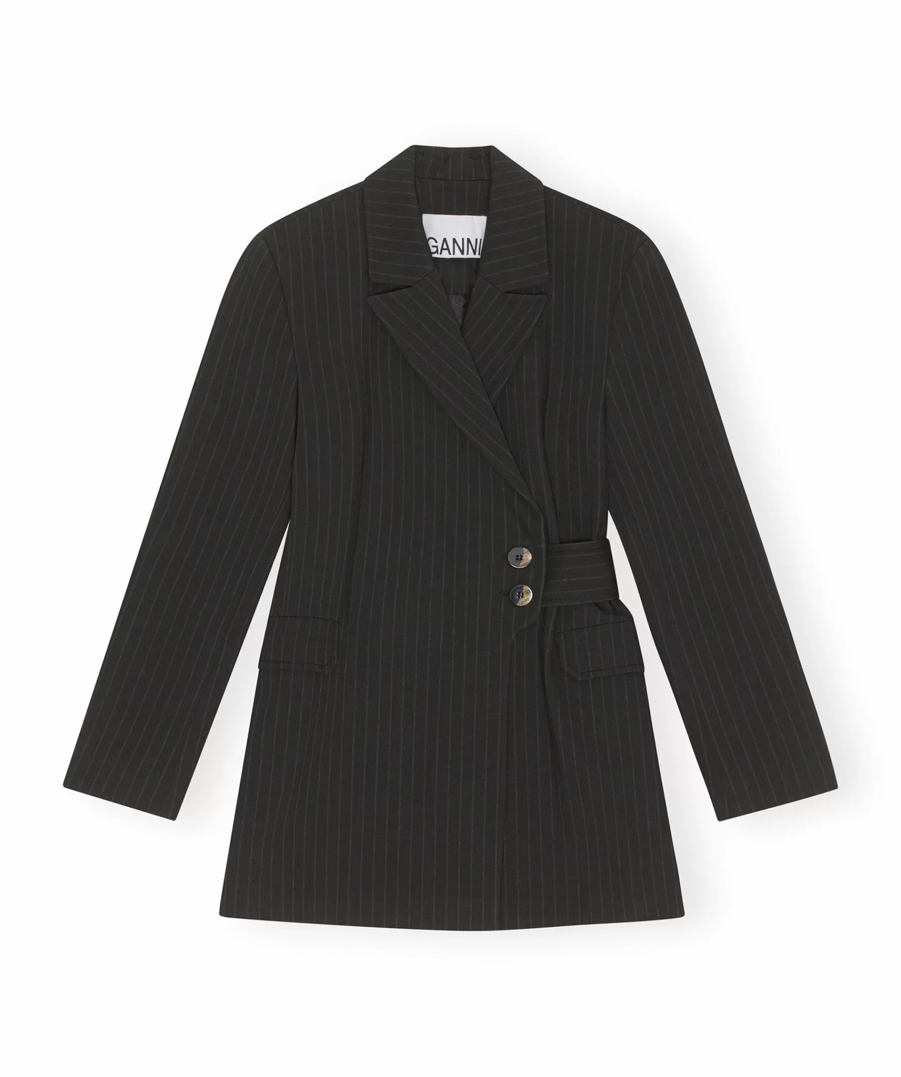 Ganni Kavajer^Stretch Pinstripe Blazer