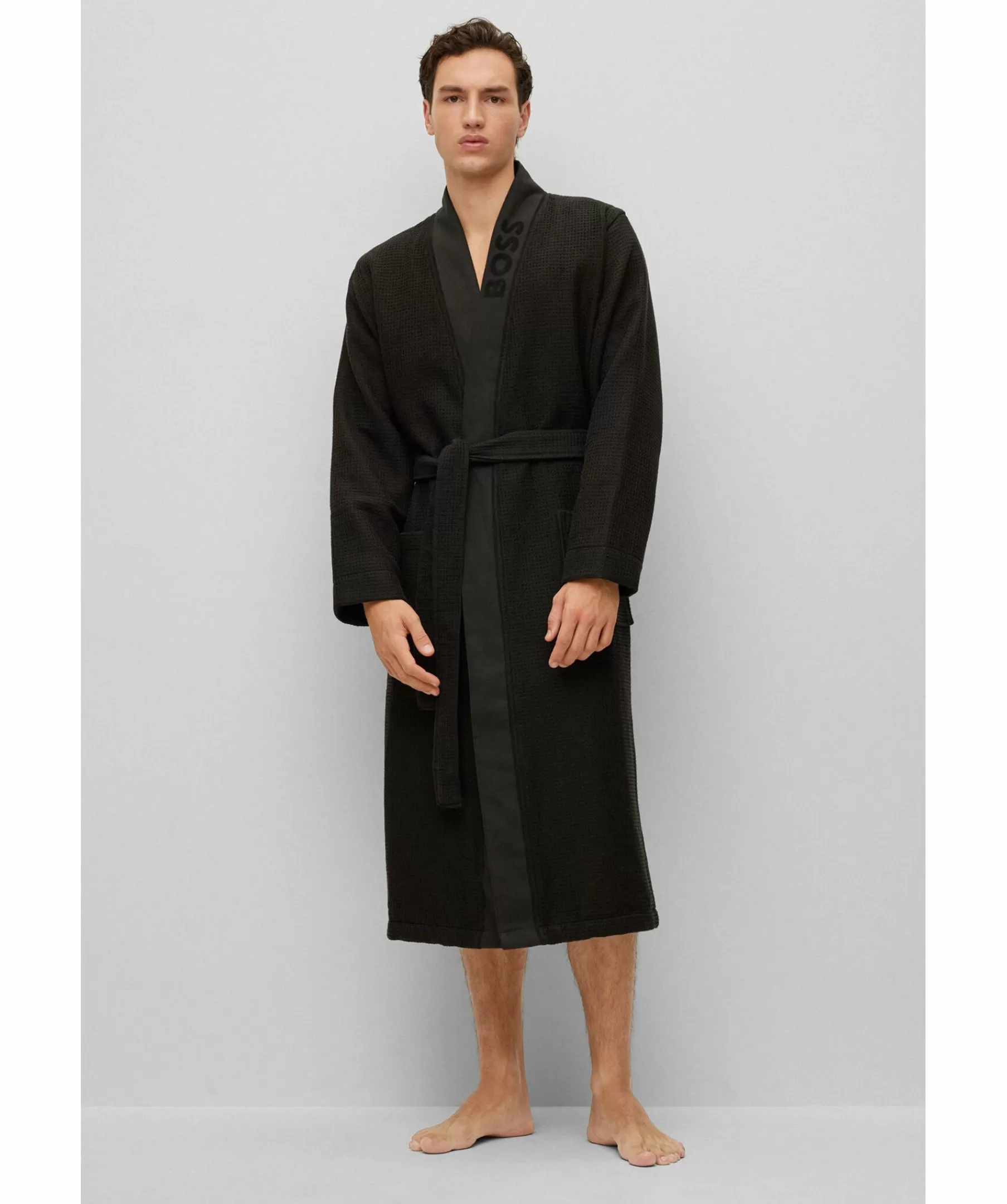 BOSS Black Morgonrockar^Waffle Kimono