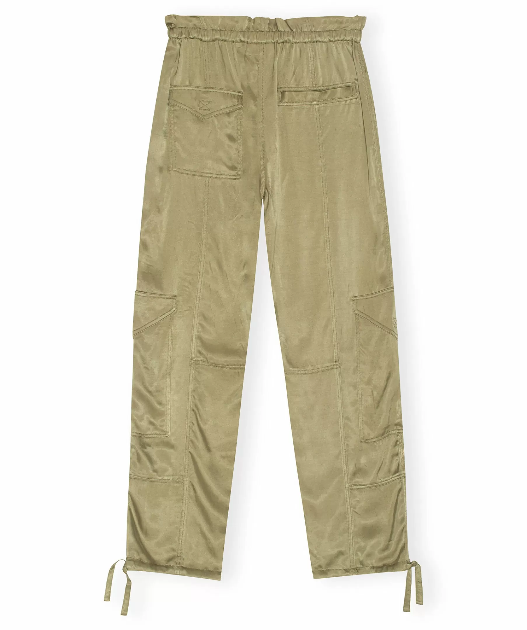 Ganni Byxor^Washed Satin Cargo Pant